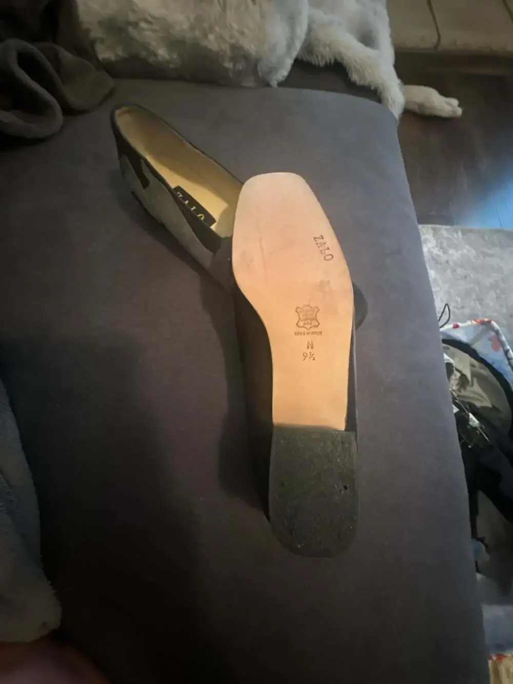 Zalo Vintage Suede Leather Animal Applique Ballet Flats - Picture 6 of 6
